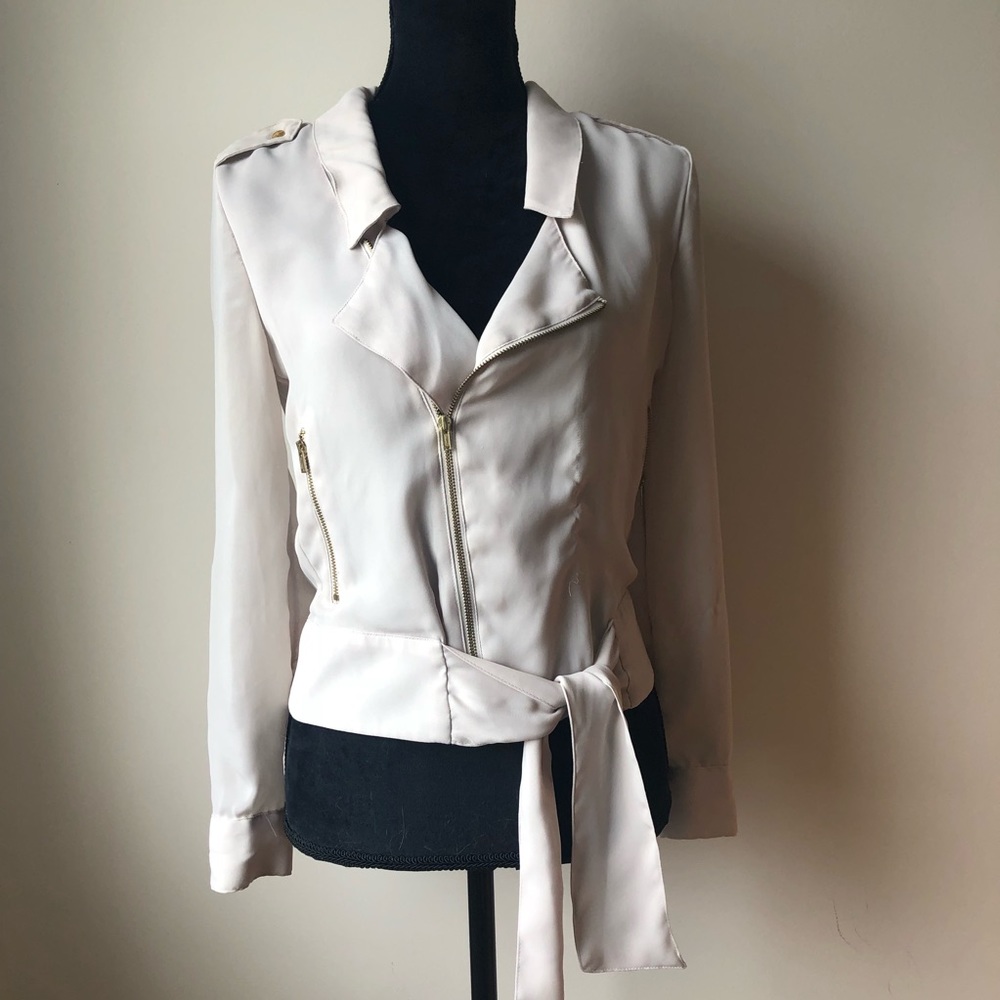 Zip up Moto style blouse